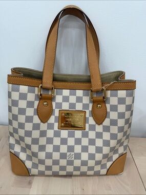 Authentic Louis Vuitton Damier Azur Hampstead PM shoulder handbag  W/COA